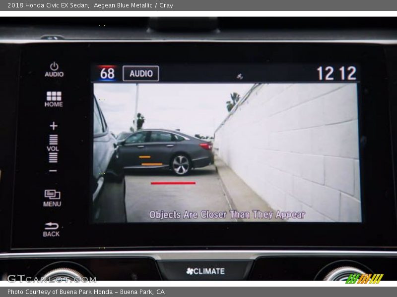 Aegean Blue Metallic / Gray 2018 Honda Civic EX Sedan