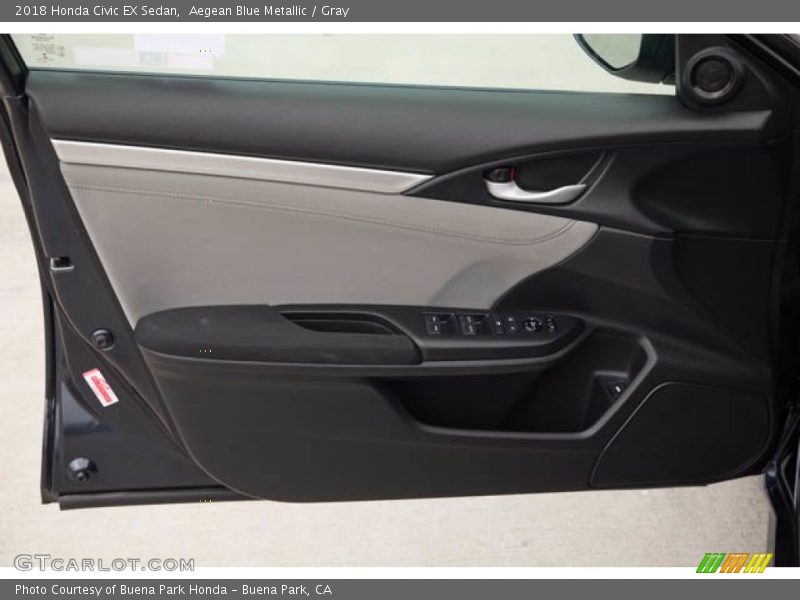Aegean Blue Metallic / Gray 2018 Honda Civic EX Sedan
