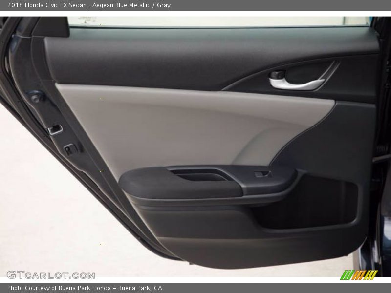 Aegean Blue Metallic / Gray 2018 Honda Civic EX Sedan