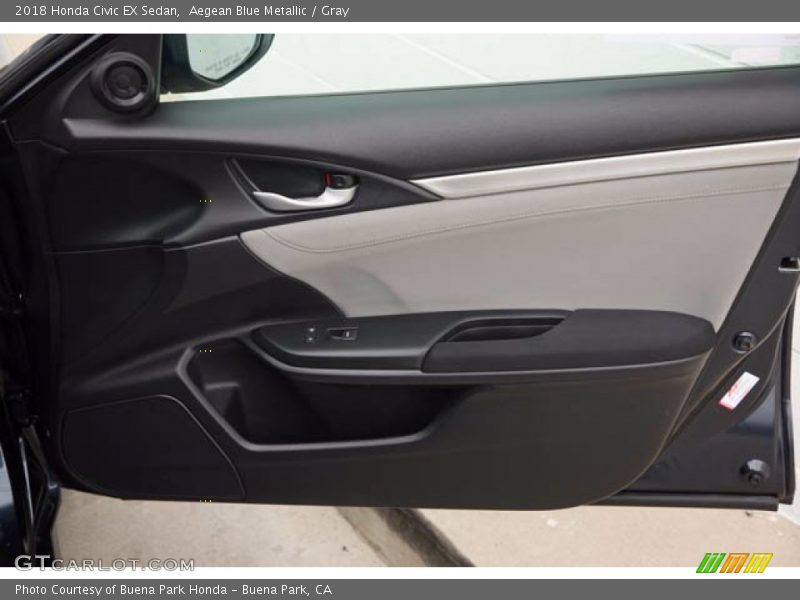 Aegean Blue Metallic / Gray 2018 Honda Civic EX Sedan