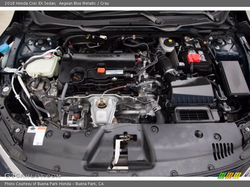 Aegean Blue Metallic / Gray 2018 Honda Civic EX Sedan