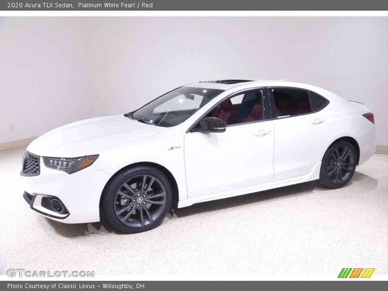 Platinum White Pearl / Red 2020 Acura TLX Sedan