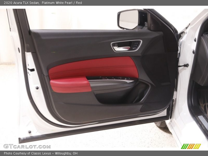 Platinum White Pearl / Red 2020 Acura TLX Sedan