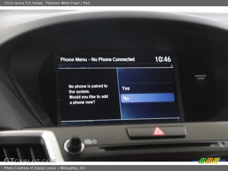 Platinum White Pearl / Red 2020 Acura TLX Sedan