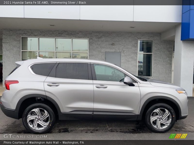 Shimmering Silver / Black 2021 Hyundai Santa Fe SE AWD
