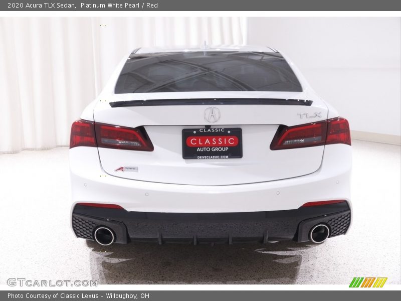 Platinum White Pearl / Red 2020 Acura TLX Sedan