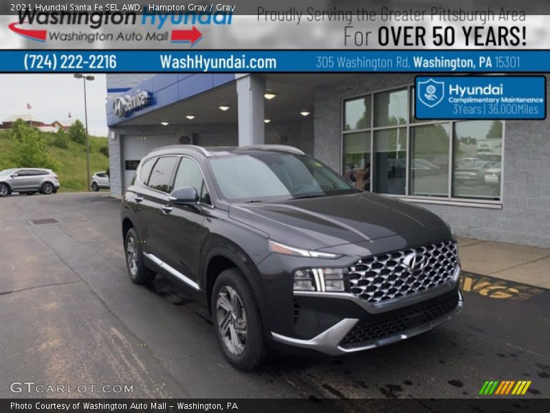 Hampton Gray / Gray 2021 Hyundai Santa Fe SEL AWD