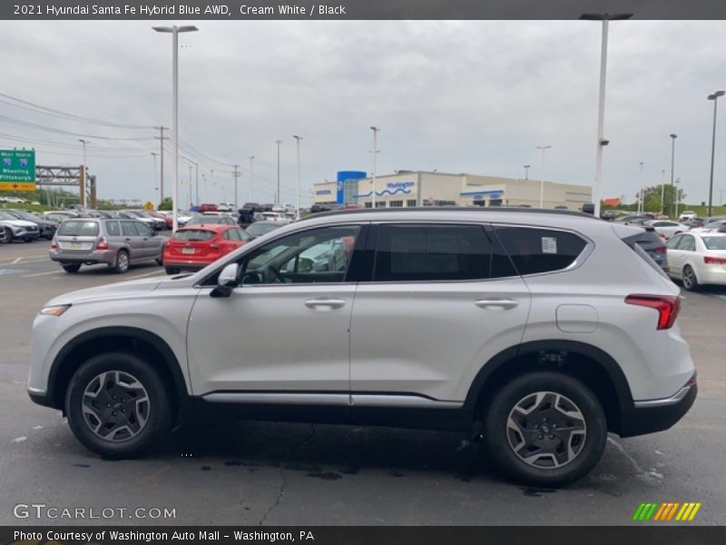 Cream White / Black 2021 Hyundai Santa Fe Hybrid Blue AWD