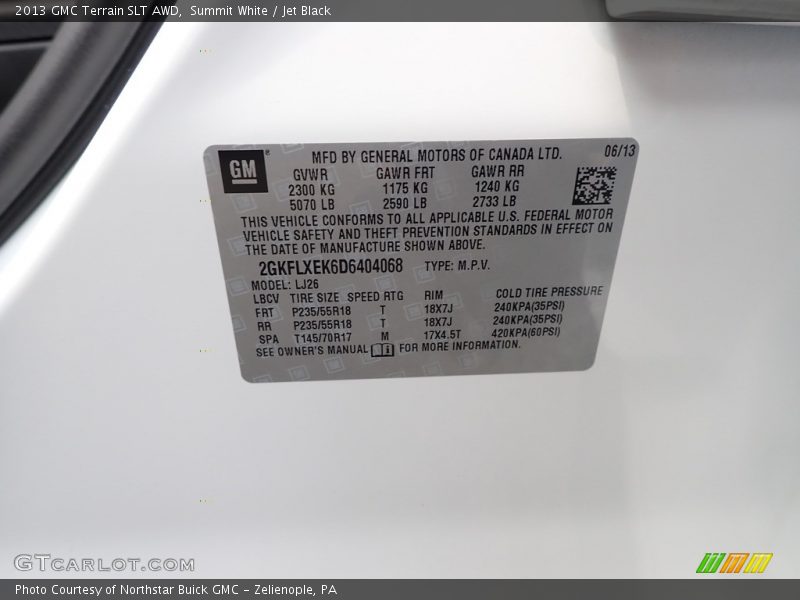 Summit White / Jet Black 2013 GMC Terrain SLT AWD