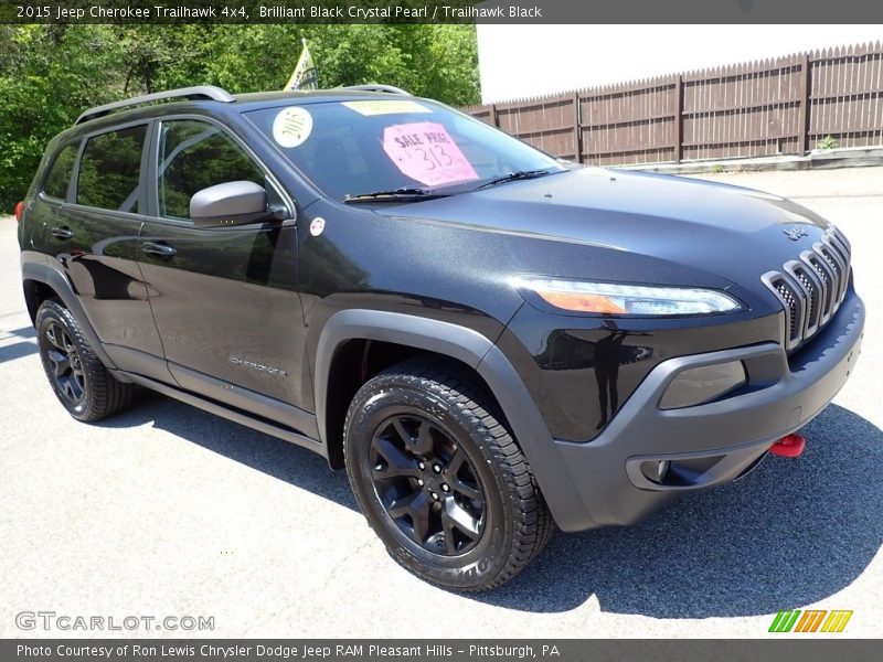 Brilliant Black Crystal Pearl / Trailhawk Black 2015 Jeep Cherokee Trailhawk 4x4