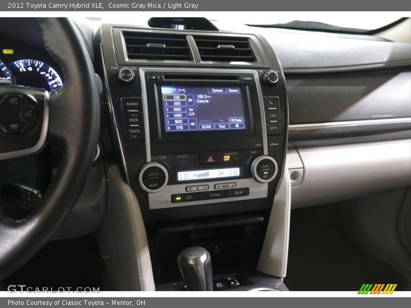 Cosmic Gray Mica / Light Gray 2012 Toyota Camry Hybrid XLE