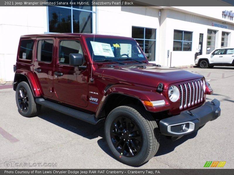 Snazzberry Pearl / Black 2021 Jeep Wrangler Unlimited Sahara 4xe Hybrid