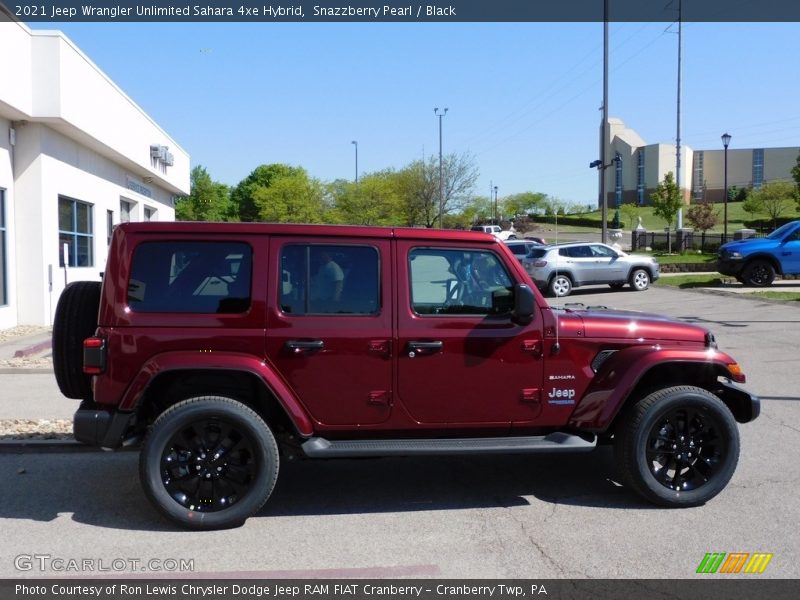 Snazzberry Pearl / Black 2021 Jeep Wrangler Unlimited Sahara 4xe Hybrid
