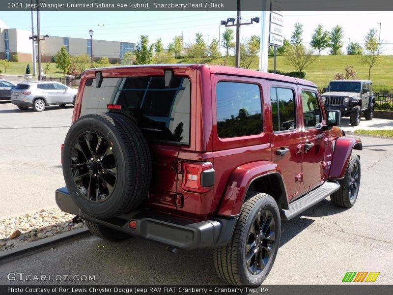 Snazzberry Pearl / Black 2021 Jeep Wrangler Unlimited Sahara 4xe Hybrid