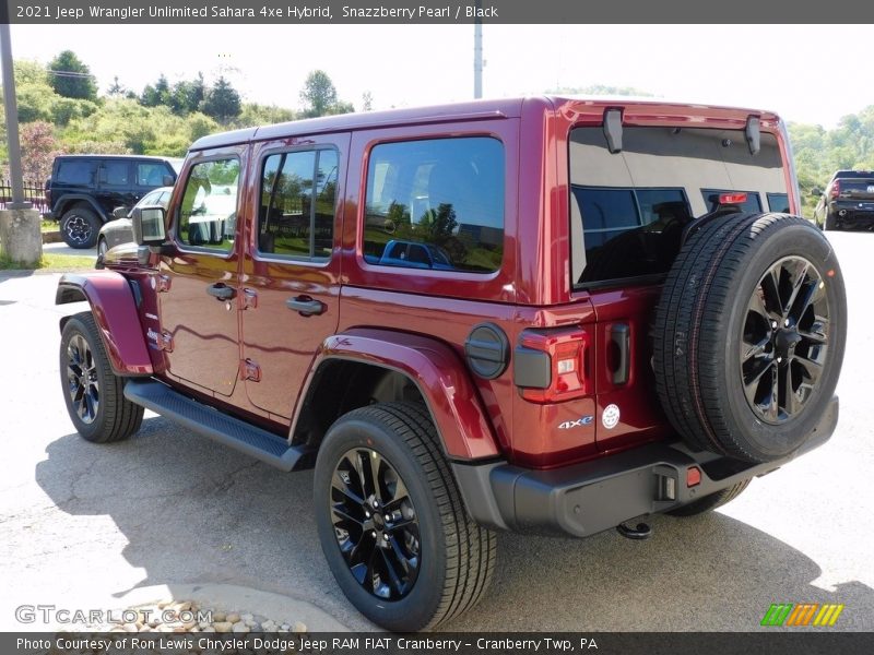 Snazzberry Pearl / Black 2021 Jeep Wrangler Unlimited Sahara 4xe Hybrid