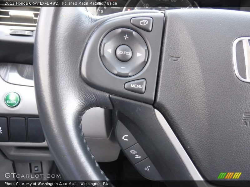 Polished Metal Metallic / Beige 2012 Honda CR-V EX-L 4WD
