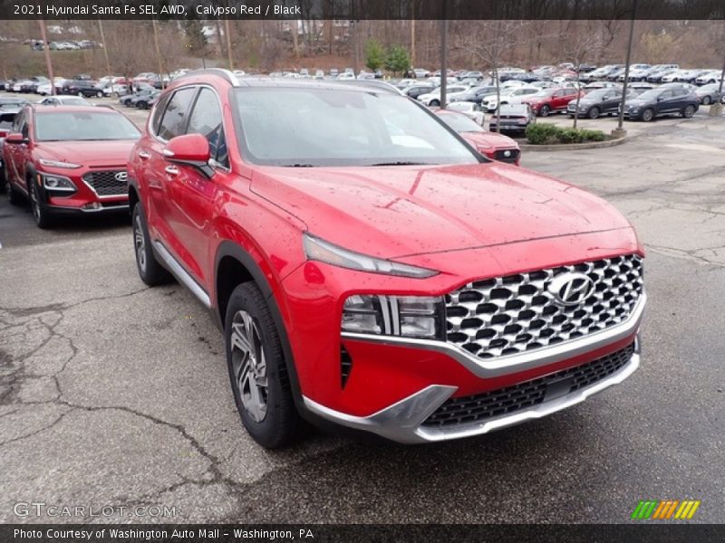 Calypso Red / Black 2021 Hyundai Santa Fe SEL AWD