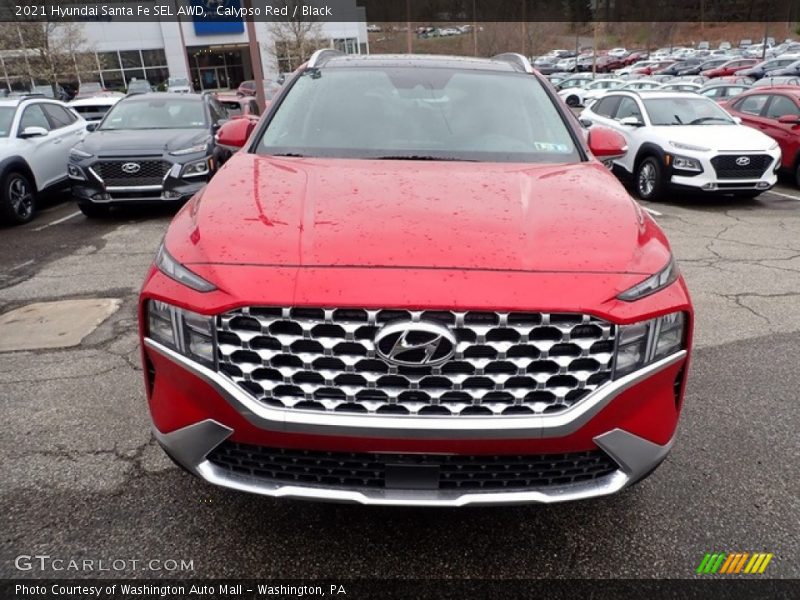 Calypso Red / Black 2021 Hyundai Santa Fe SEL AWD