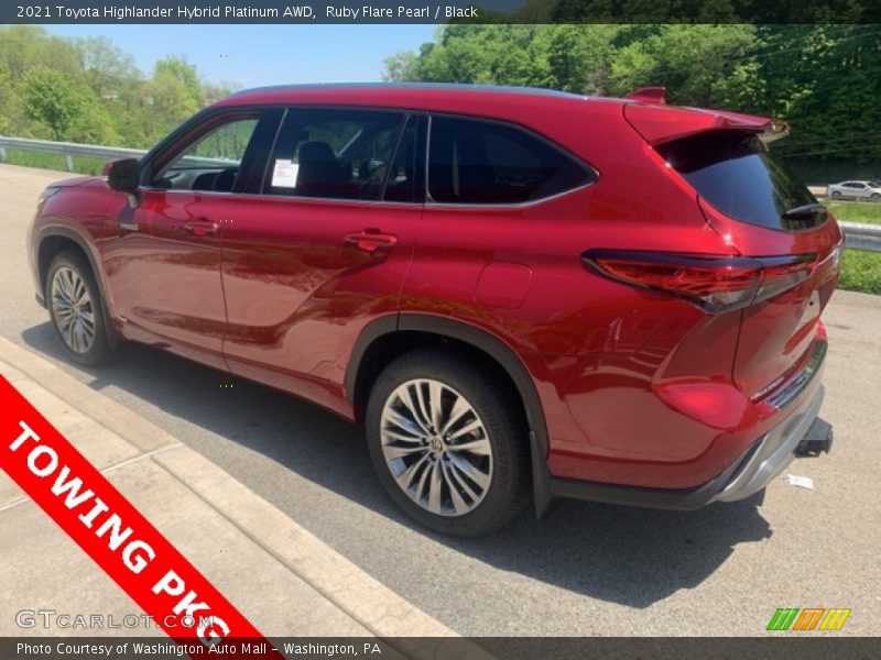 Ruby Flare Pearl / Black 2021 Toyota Highlander Hybrid Platinum AWD