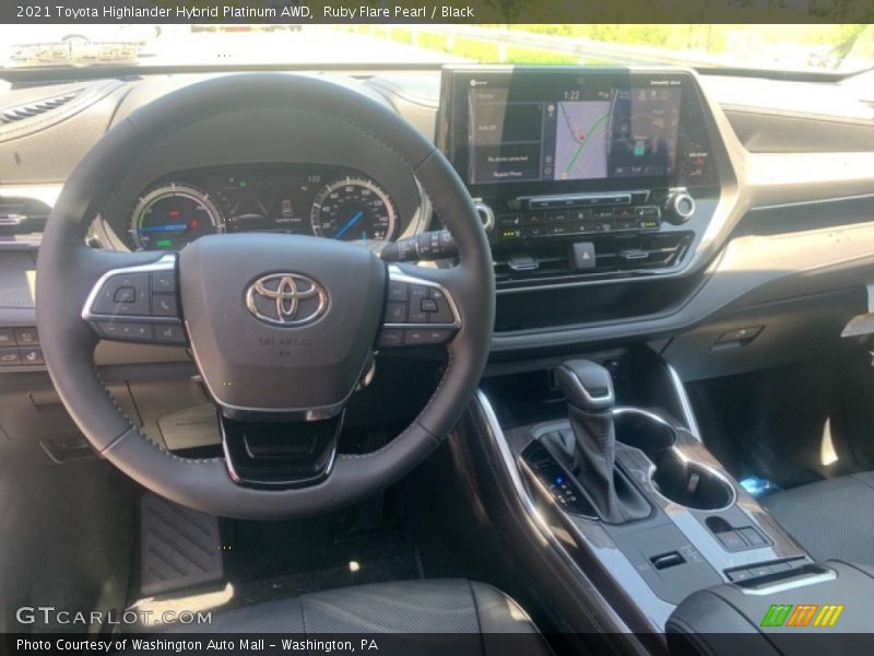 Ruby Flare Pearl / Black 2021 Toyota Highlander Hybrid Platinum AWD