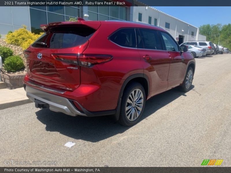 Ruby Flare Pearl / Black 2021 Toyota Highlander Hybrid Platinum AWD