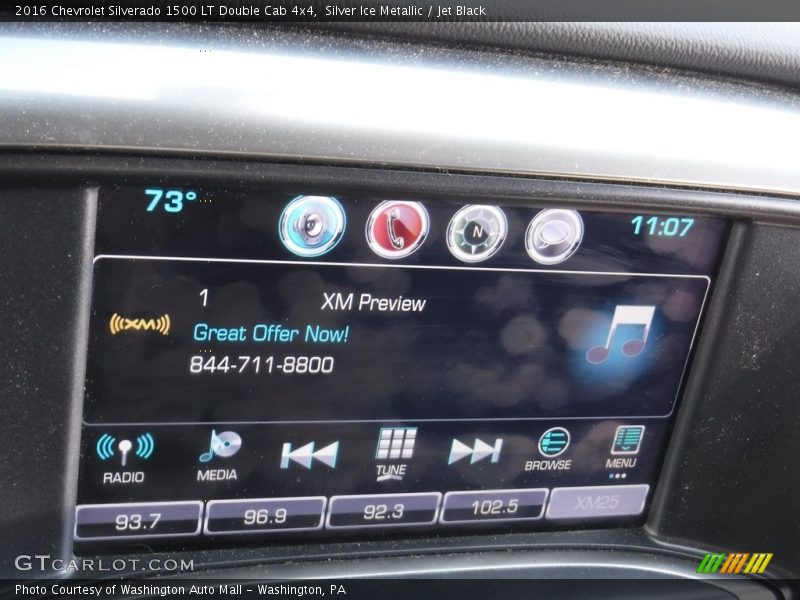 Silver Ice Metallic / Jet Black 2016 Chevrolet Silverado 1500 LT Double Cab 4x4