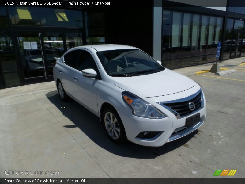 Fresh Powder / Charcoal 2015 Nissan Versa 1.6 SL Sedan