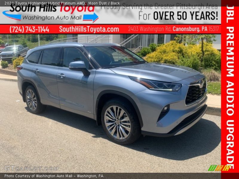 Moon Dust / Black 2021 Toyota Highlander Hybrid Platinum AWD
