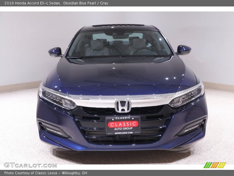 Obsidian Blue Pearl / Gray 2019 Honda Accord EX-L Sedan