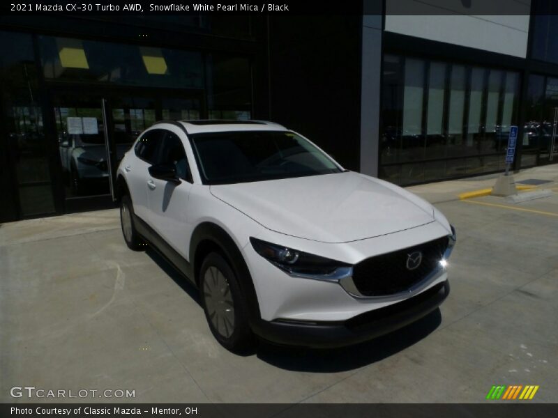 Snowflake White Pearl Mica / Black 2021 Mazda CX-30 Turbo AWD