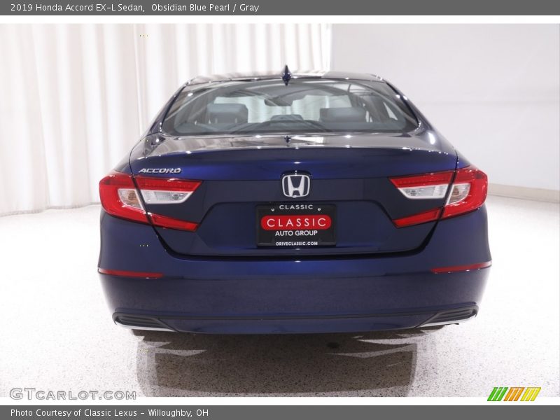 Obsidian Blue Pearl / Gray 2019 Honda Accord EX-L Sedan