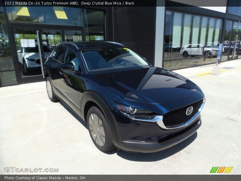 Deep Crystal Blue Mica / Black 2021 Mazda CX-30 Turbo Premium AWD