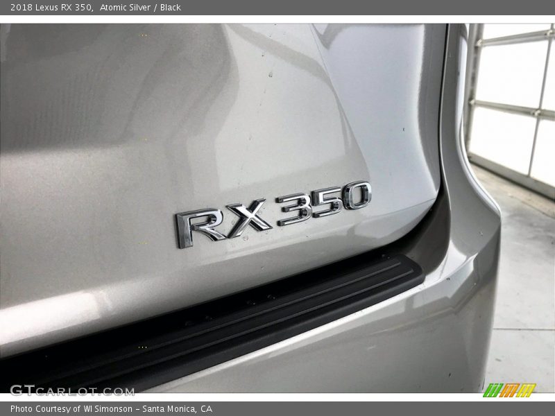 Atomic Silver / Black 2018 Lexus RX 350