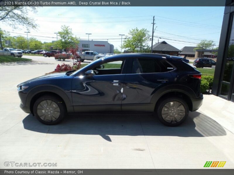 Deep Crystal Blue Mica / Black 2021 Mazda CX-30 Turbo Premium AWD