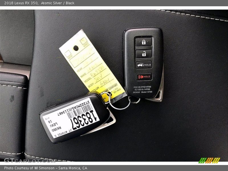 Atomic Silver / Black 2018 Lexus RX 350