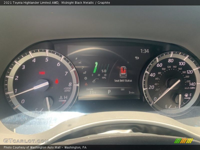 Midnight Black Metallic / Graphite 2021 Toyota Highlander Limited AWD