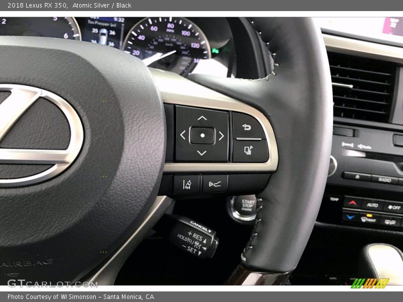 Atomic Silver / Black 2018 Lexus RX 350