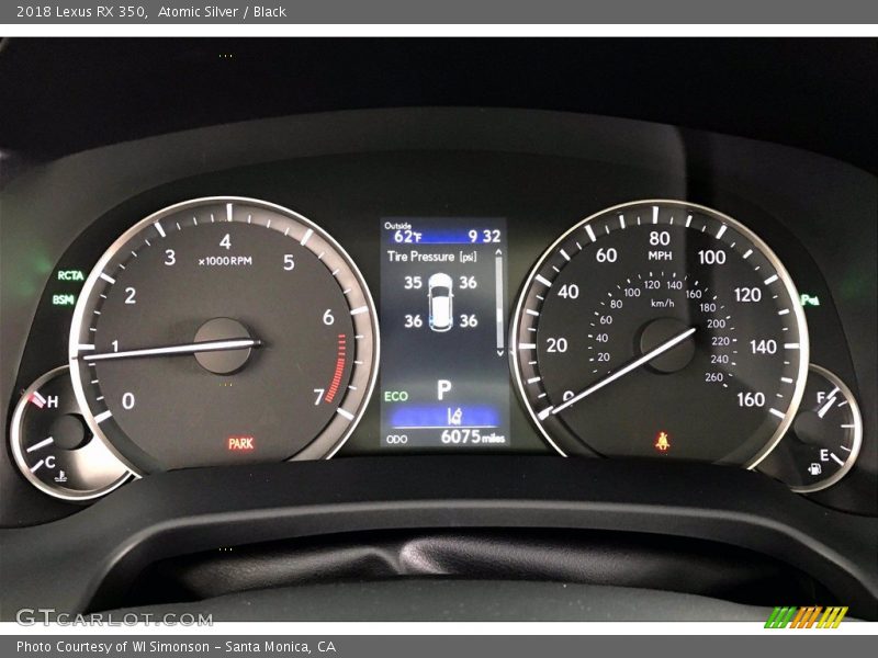 Atomic Silver / Black 2018 Lexus RX 350