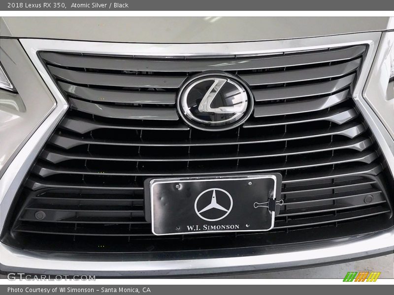 Atomic Silver / Black 2018 Lexus RX 350