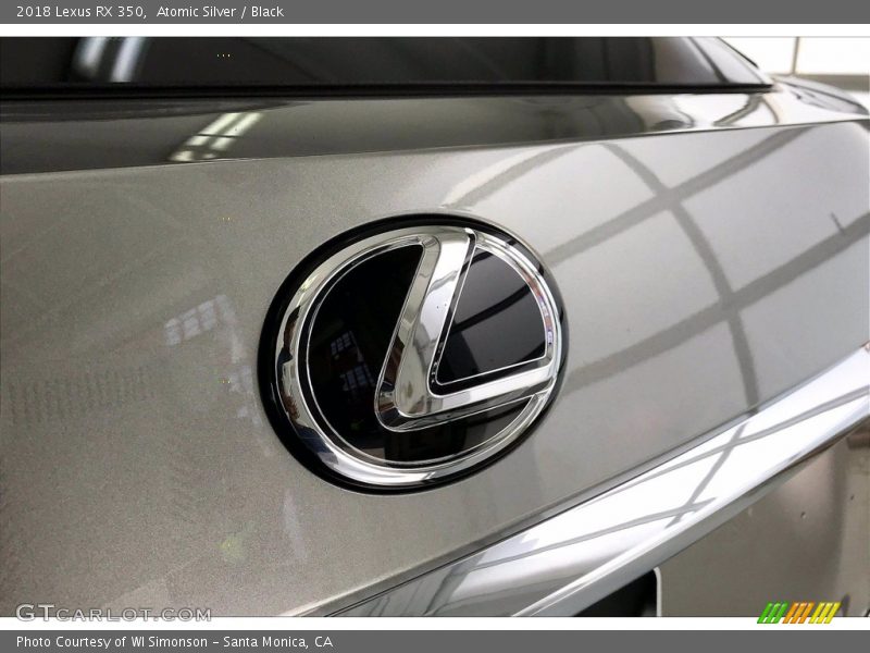 Atomic Silver / Black 2018 Lexus RX 350