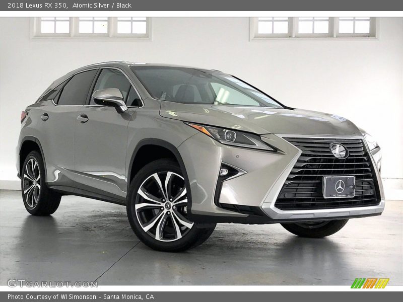 Atomic Silver / Black 2018 Lexus RX 350