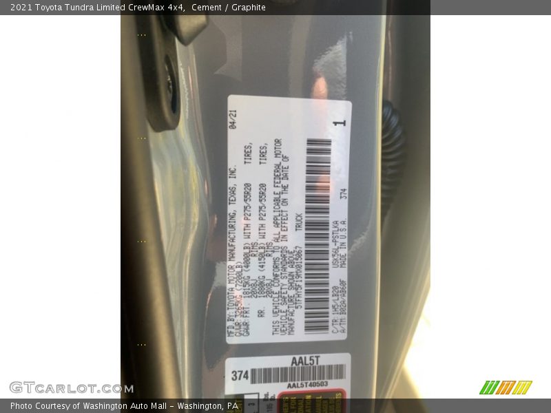 Cement / Graphite 2021 Toyota Tundra Limited CrewMax 4x4