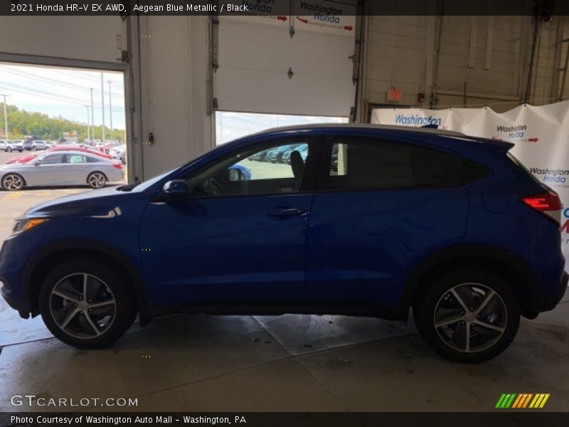 Aegean Blue Metallic / Black 2021 Honda HR-V EX AWD