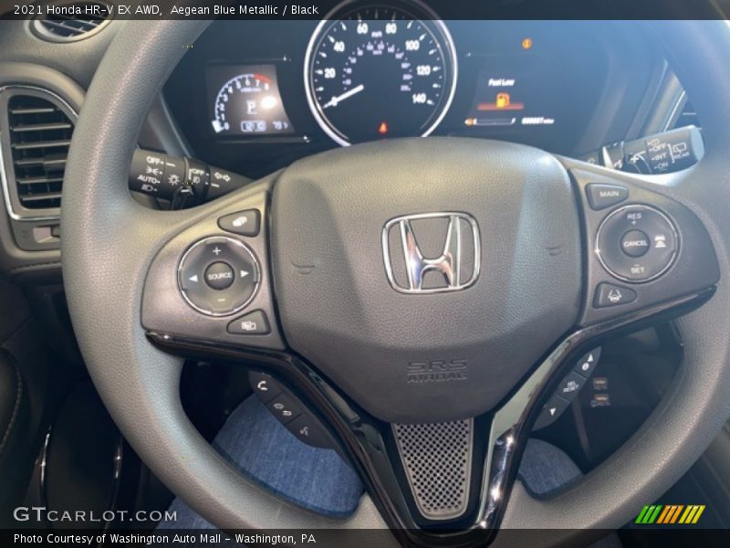 Aegean Blue Metallic / Black 2021 Honda HR-V EX AWD