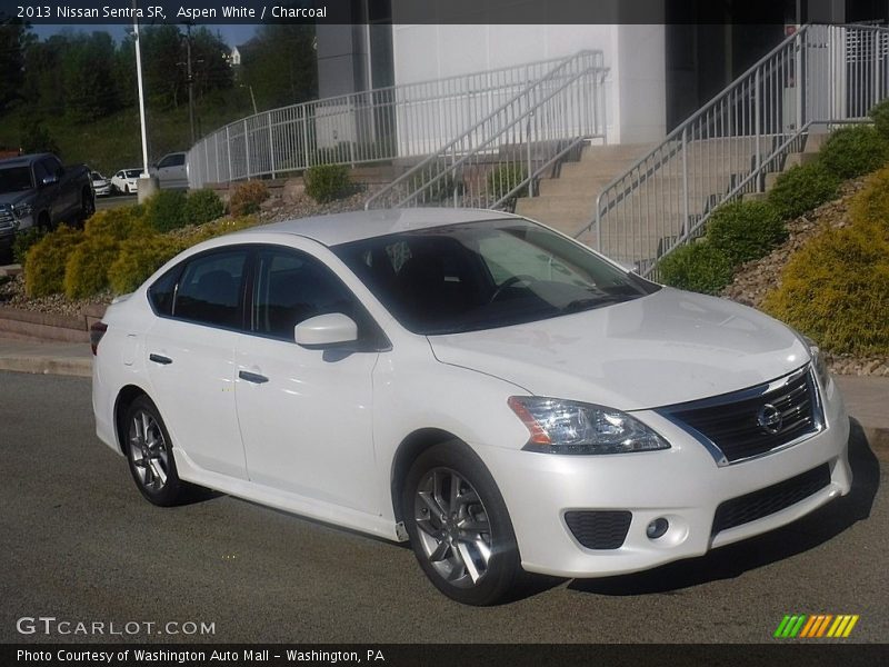Aspen White / Charcoal 2013 Nissan Sentra SR