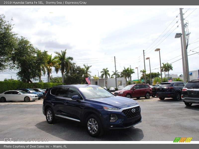 Stormy Sea / Espresso/Gray 2019 Hyundai Santa Fe SEL