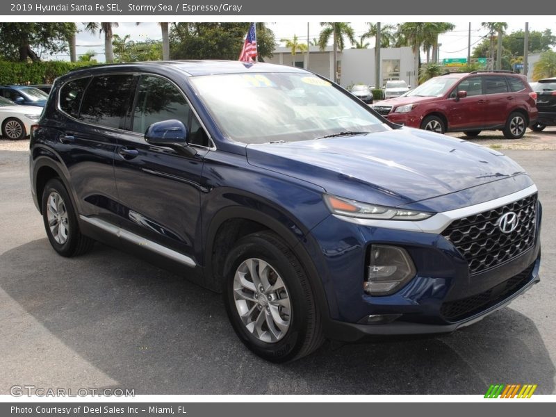 Stormy Sea / Espresso/Gray 2019 Hyundai Santa Fe SEL