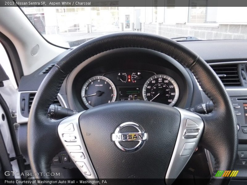 Aspen White / Charcoal 2013 Nissan Sentra SR