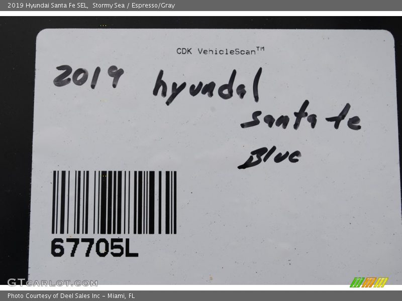 Stormy Sea / Espresso/Gray 2019 Hyundai Santa Fe SEL