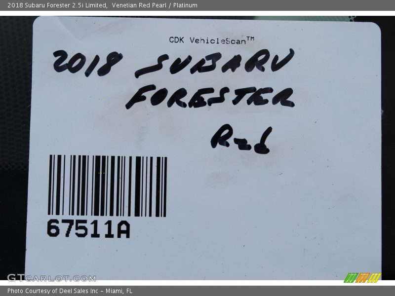 Venetian Red Pearl / Platinum 2018 Subaru Forester 2.5i Limited